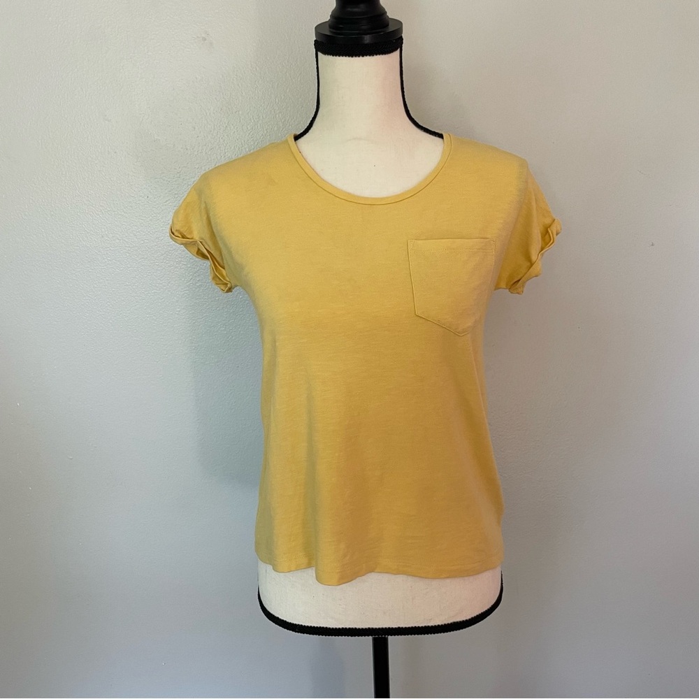 Sigrid Olsen Yellow Short Sleeve Top - Picture 2 of 4